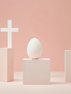 JPG 편집이미지 기독교 분홍색 십자가 사람없음 부활절계란 입체도형 편집실사 AI포토 AI콘텐츠 도형 종교 컬러 부활절 계란 입체 CG 파일형식