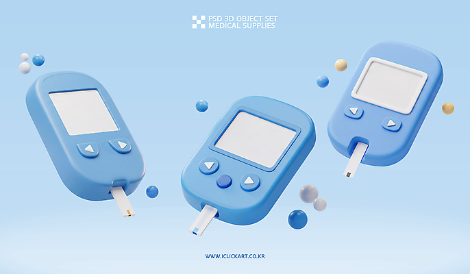 PSD 편집이미지 하늘색 사람없음 3D 건강관리 원형 측정기 혈당 혈당계 혈액검사 편집3D 도형 의학 건강 관리 파란색 기계 의료용품 혈액 디지털합성 검사_조사 파일형식