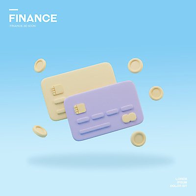 PSD 아이콘 하늘색 사람없음 3D아이콘 3D 동전 신용카드 오브젝트 은행 돈 금융 파란색 디지털합성 파일형식