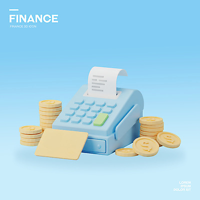 PSD 아이콘 하늘색 사람없음 3D아이콘 3D 신용카드 오브젝트 은행 영수증 동전탑 카드단말기 금융 파란색 쌓기 동전 디지털합성 단말기 파일형식