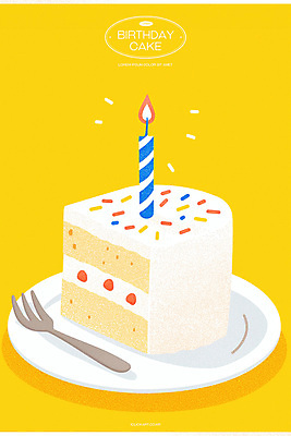 PSD 접시 포크 일러스트 촛불 사람없음 노란색 생일 조각케이크 생일케이크 생일축하 생일초 스프링클 국내일러스트 식기 기념일 컬러 초 장식 케이크 축하 파일형식