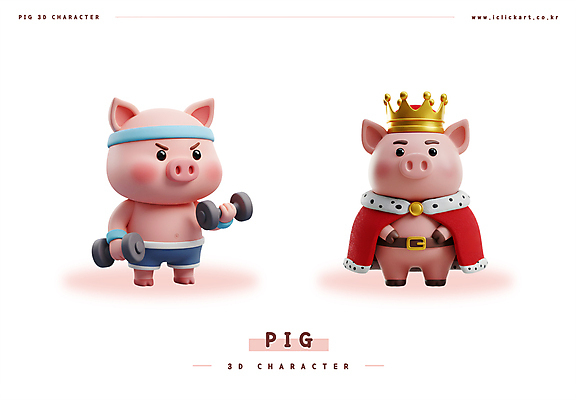 PSD 편집이미지 분홍색 왕관 3D캐릭터 들기 사람없음 운동 3D 아령 벨트 머리띠 망토 왕 돼지캐릭터 편집3D 캐릭터 잡화 컬러 동물캐릭터 장신구 모션 건강 돼지 디지털합성 파일형식