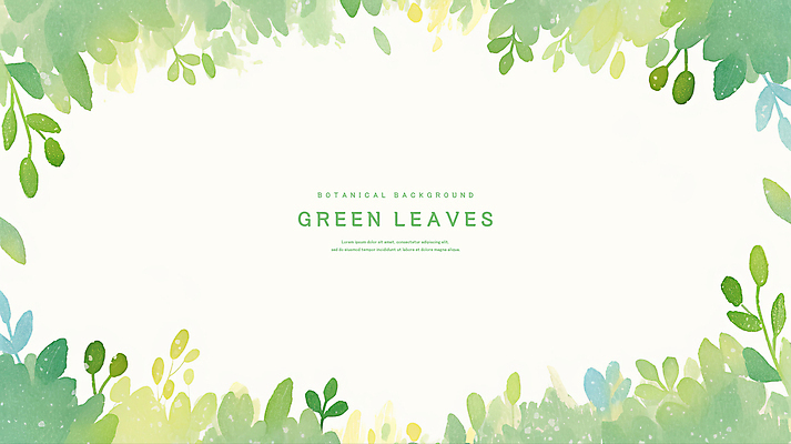 PSD 백그라운드 잎 일러스트 수채화 프레임 사람없음 연두색 카피스페이스 국내일러스트 식물 초록색 공백 파일형식