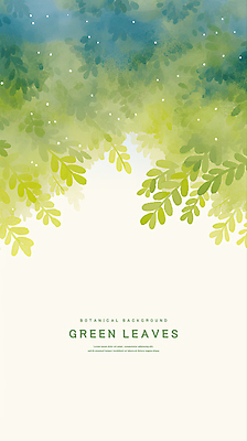 PSD 백그라운드 잎 일러스트 수채화 사람없음 연두색 카피스페이스 국내일러스트 식물 초록색 공백 파일형식