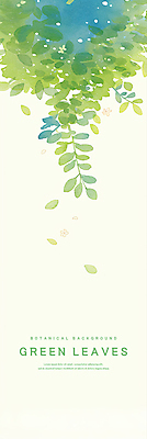 PSD 백그라운드 잎 일러스트 수채화 사람없음 연두색 카피스페이스 국내일러스트 식물 초록색 공백 파일형식