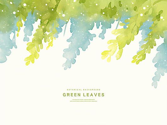 PSD 백그라운드 잎 일러스트 수채화 사람없음 연두색 카피스페이스 국내일러스트 식물 초록색 공백 파일형식