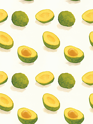 JPG 백그라운드 패턴 일러스트 단면 사람없음 연두색 드로잉 아보카도 국내일러스트 AI일러스트 AI콘텐츠 무늬 과일 미술 초록색 파일형식