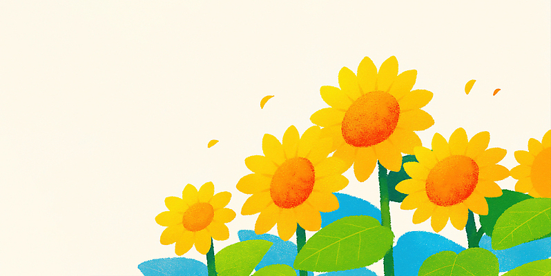 JPG 꽃잎 꽃 잎 일러스트 여름꽃 해바라기 사람없음 노란색 국내일러스트 AI일러스트 AI콘텐츠 식물 컬러 파일형식 여름_계절