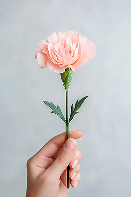 JPG 편집이미지 손 한송이 신체부위 회색 어버이날 스승의날 카네이션 감사 가정의달 편집실사 AI인물포토 AI콘텐츠 1 기념일 꽃 감정 컬러 사람 5월 CG 송이 파일형식 AI포토