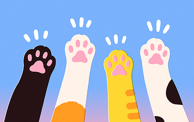 하늘색 일러스트 사람없음 귀여움 고양이 발바닥 국내일러스트 AI파일 컨셉 포유류 발 파란색 반려동물 파일형식 벡터