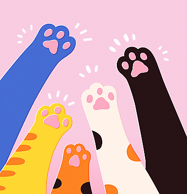 분홍색 일러스트 사람없음 귀여움 고양이 발바닥 국내일러스트 AI파일 컬러 컨셉 포유류 발 반려동물 파일형식 벡터