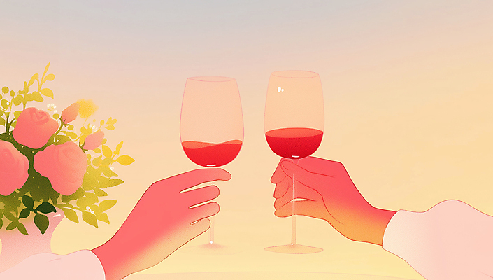 JPG 손 커플 잎 와인잔 일러스트 화이트데이 발렌타인데이 들기 손짓 이벤트 신체부위 빛 장미 와인 로맨틱 건배 다화병 국내일러스트 AI일러스트 AI콘텐츠 식물 꽃 컨셉 술잔 관계 모션 데이이벤트 주류 사람 꽃병 파일형식