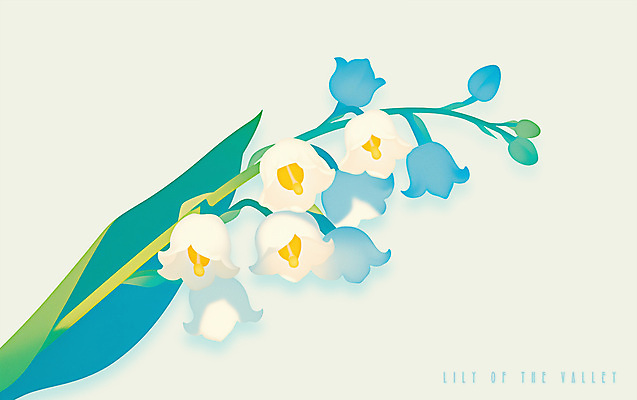 PSD 꽃 잎 일러스트 봄꽃 사람없음 은방울꽃 파스텔톤 국내일러스트 식물 컬러 봄 파일형식