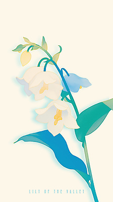 PSD 꽃 잎 일러스트 봄꽃 사람없음 은방울꽃 파스텔톤 국내일러스트 식물 컬러 봄 파일형식