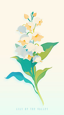 PSD 꽃 잎 일러스트 봄꽃 사람없음 은방울꽃 파스텔톤 국내일러스트 식물 컬러 봄 파일형식