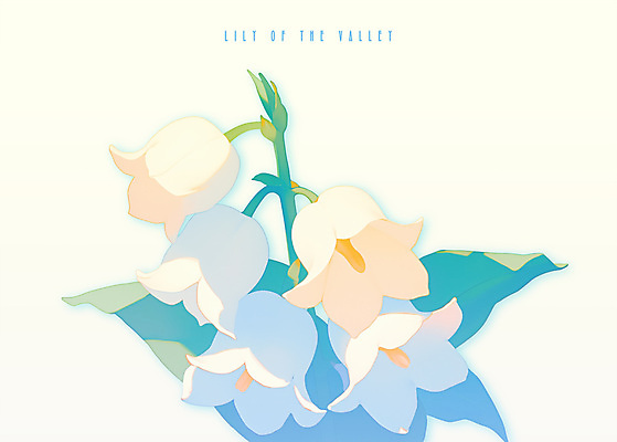 PSD 꽃 잎 일러스트 봄꽃 사람없음 은방울꽃 파스텔톤 국내일러스트 식물 컬러 봄 파일형식