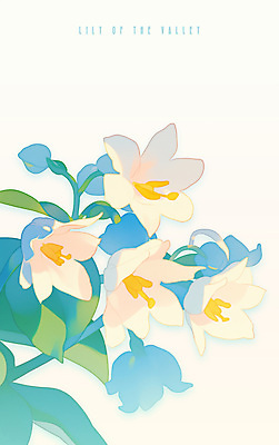 PSD 꽃 잎 일러스트 봄꽃 사람없음 은방울꽃 파스텔톤 국내일러스트 식물 컬러 봄 파일형식