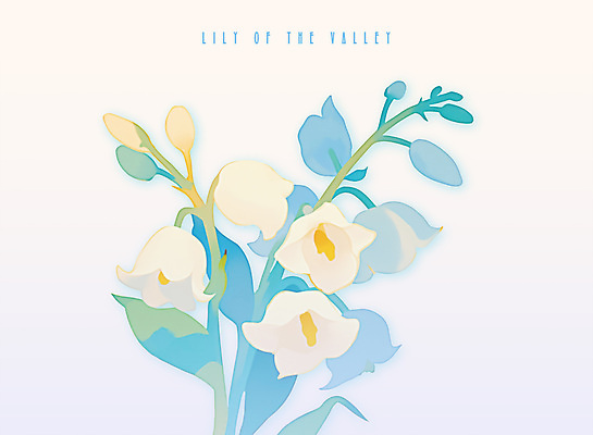 PSD 꽃 잎 일러스트 봄꽃 사람없음 은방울꽃 파스텔톤 국내일러스트 식물 컬러 봄 파일형식