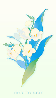 PSD 꽃 잎 일러스트 봄꽃 사람없음 은방울꽃 파스텔톤 국내일러스트 식물 컬러 봄 파일형식