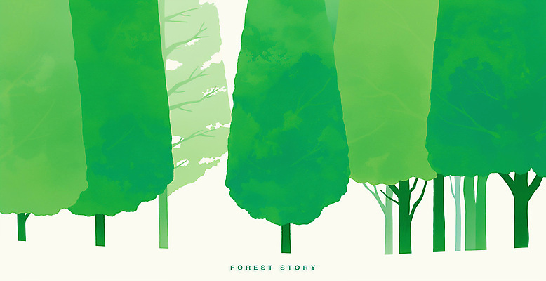 PSD 나무 일러스트 자연 풍경 사람없음 초록색 숲속 국내일러스트 식물 컬러 숲 생태계 파일형식