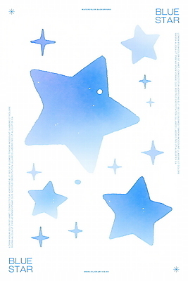 PSD 별 백그라운드 일러스트 수채화 사람없음 파란색 반짝임 몽환 국내일러스트 자연요소 컬러 컨셉 모션 파일형식