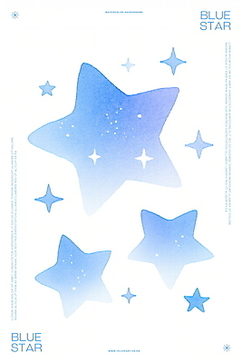 PSD 별 백그라운드 일러스트 수채화 사람없음 파란색 반짝임 몽환 국내일러스트 자연요소 컬러 컨셉 모션 파일형식