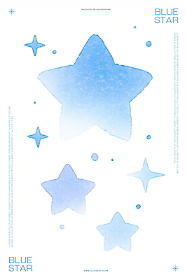 PSD 별 백그라운드 일러스트 수채화 사람없음 파란색 반짝임 몽환 국내일러스트 자연요소 컬러 컨셉 모션 파일형식