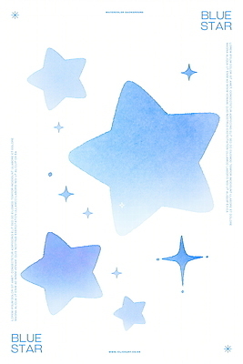 PSD 별 백그라운드 일러스트 수채화 사람없음 파란색 반짝임 몽환 국내일러스트 자연요소 컬러 컨셉 모션 파일형식