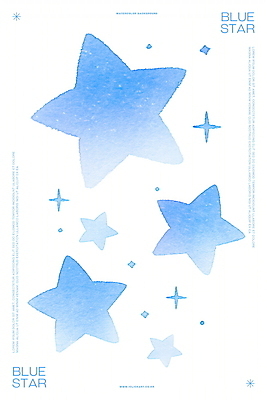 PSD 별 백그라운드 일러스트 수채화 사람없음 파란색 반짝임 몽환 국내일러스트 자연요소 컬러 컨셉 모션 파일형식