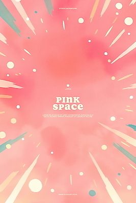 PSD 분홍색 일러스트 수채화 폭죽 사람없음 빛 폭발 몽환 국내일러스트 컬러 컨셉 파일형식