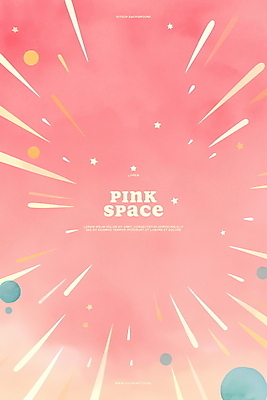 PSD 분홍색 일러스트 수채화 폭죽 사람없음 빛 폭발 몽환 국내일러스트 컬러 컨셉 파일형식