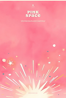 PSD 분홍색 일러스트 수채화 폭죽 사람없음 빛 폭발 몽환 국내일러스트 컬러 컨셉 파일형식