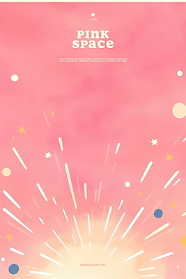 PSD 분홍색 일러스트 수채화 폭죽 사람없음 빛 폭발 몽환 국내일러스트 컬러 컨셉 파일형식