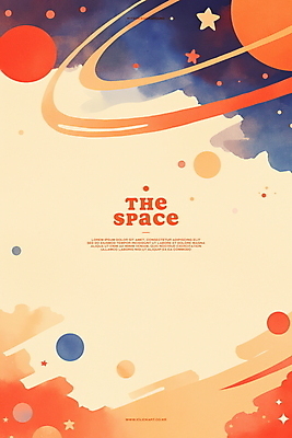 PSD 구름 별 백그라운드 일러스트 수채화 사람없음 주황색 행성 감성 몽환 카피스페이스 국내일러스트 자연요소 컬러 컨셉 우주 공백 파일형식