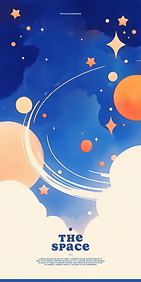 PSD 구름 별 백그라운드 일러스트 수채화 사람없음 반짝임 행성 남색 감성 몽환 국내일러스트 자연요소 컬러 컨셉 모션 우주 파일형식