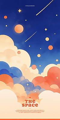 PSD 구름 백그라운드 일러스트 수채화 사람없음 반짝임 남색 감성 몽환 국내일러스트 자연요소 컬러 컨셉 모션 파일형식