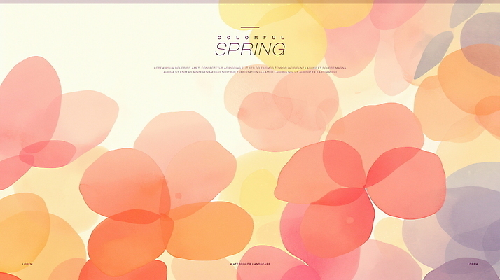 PSD 백그라운드 일러스트 봄꽃 추상 수채화 사람없음 겹침 다홍색 국내일러스트 꽃 컬러 무늬 봄 파일형식