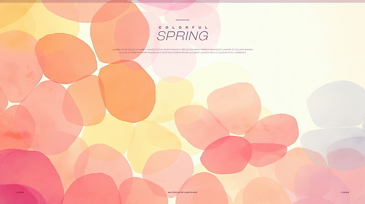 PSD 백그라운드 일러스트 봄꽃 추상 수채화 사람없음 겹침 다홍색 국내일러스트 꽃 컬러 무늬 봄 파일형식