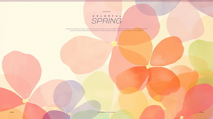 PSD 백그라운드 일러스트 봄꽃 추상 수채화 사람없음 겹침 다홍색 국내일러스트 꽃 컬러 무늬 봄 파일형식