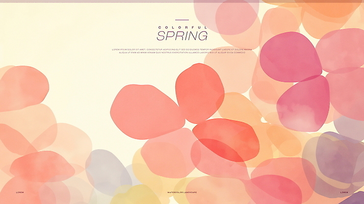 PSD 백그라운드 일러스트 봄꽃 추상 수채화 사람없음 겹침 다홍색 국내일러스트 꽃 컬러 무늬 봄 파일형식