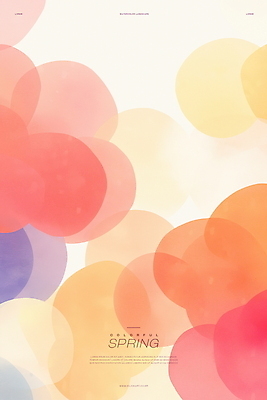 PSD 백그라운드 일러스트 추상 수채화 사람없음 봄 겹침 다홍색 국내일러스트 계절 컬러 무늬 파일형식