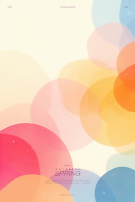 PSD 백그라운드 일러스트 추상 수채화 사람없음 봄 겹침 다홍색 국내일러스트 계절 컬러 무늬 파일형식