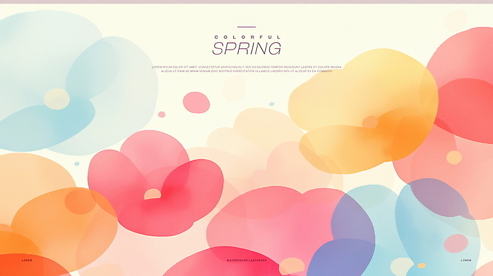 PSD 백그라운드 일러스트 봄꽃 추상 수채화 사람없음 겹침 다홍색 국내일러스트 꽃 컬러 무늬 봄 파일형식