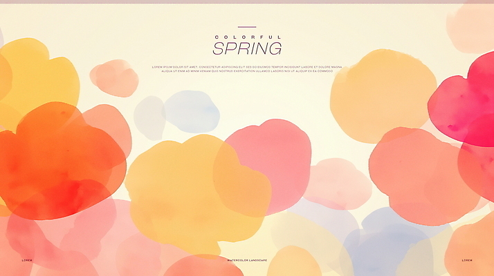 PSD 백그라운드 일러스트 봄꽃 추상 수채화 사람없음 겹침 다홍색 국내일러스트 꽃 컬러 무늬 봄 파일형식