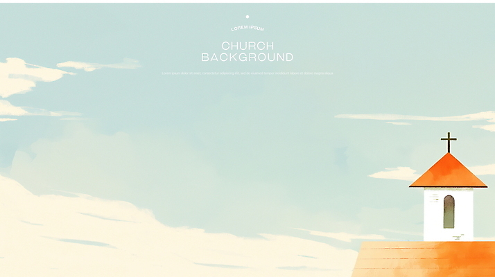 PSD 구름 하늘색 백그라운드 십자가 일러스트 하늘 지붕 수채화 사람없음 초록색 교회 국내일러스트 자연요소 컬러 종교건축 건물 파란색 파일형식