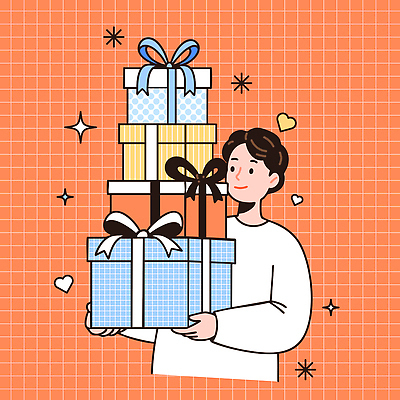 무료이미지 남자 행복 리본 일러스트 한명 웃음 들기 상반신 성인 선물상자 반짝임 쇼핑 쌓기 기쁨 하트 격자 성인남자한명만 코랄배경 국내일러스트 AI파일 모양 1 감정 백그라운드 무늬 모션 표정 선물 사람 상자 남자한명만 성인남자만 파일형식 벡터 코랄