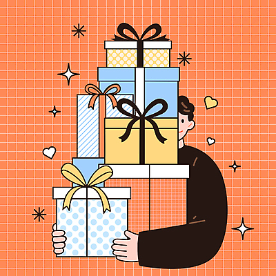 남자 행복 리본 일러스트 한명 웃음 들기 상반신 성인 선물상자 반짝임 쇼핑 쌓기 기쁨 하트 격자 성인남자한명만 코랄배경 국내일러스트 AI파일 모양 1 감정 백그라운드 무늬 모션 표정 선물 사람 상자 남자한명만 성인남자만 파일형식 벡터 코랄