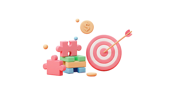 PSD 편집이미지 비즈니스 화살 사람없음 3D 달러 동전 퍼즐 과녁판 엘리먼트 편집3D 돈 디지털합성 파일형식