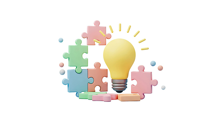 PSD 편집이미지 비즈니스 전구 사람없음 3D 퍼즐 엘리먼트 편집3D 디지털합성 파일형식