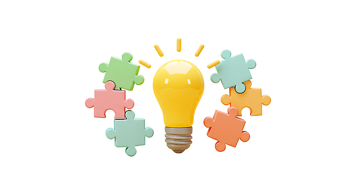 PSD 편집이미지 비즈니스 전구 사람없음 3D 퍼즐 엘리먼트 편집3D 디지털합성 파일형식